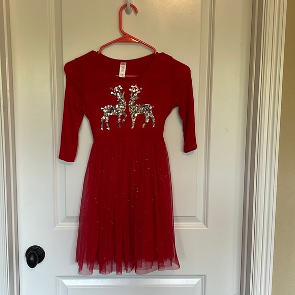 Justice Other - Girls Reindeer Dress. With Tie